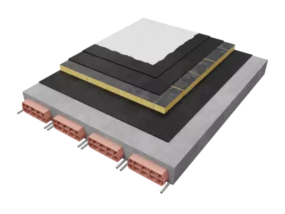Cool Roof con isolante minerale e membrana in doppio strato con pittura ad alto SRI
