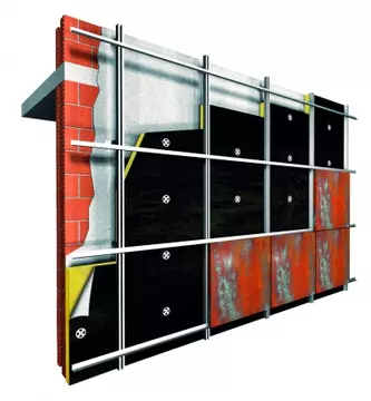 Facciata ventilata isolata con pannello Isover X60 VN G3