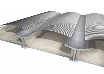 Coperture industriali con travi a Y ed elementi di controsoffitto