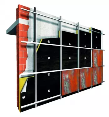 Facciata ventilata isolata con pannello Isover X60 VN G3